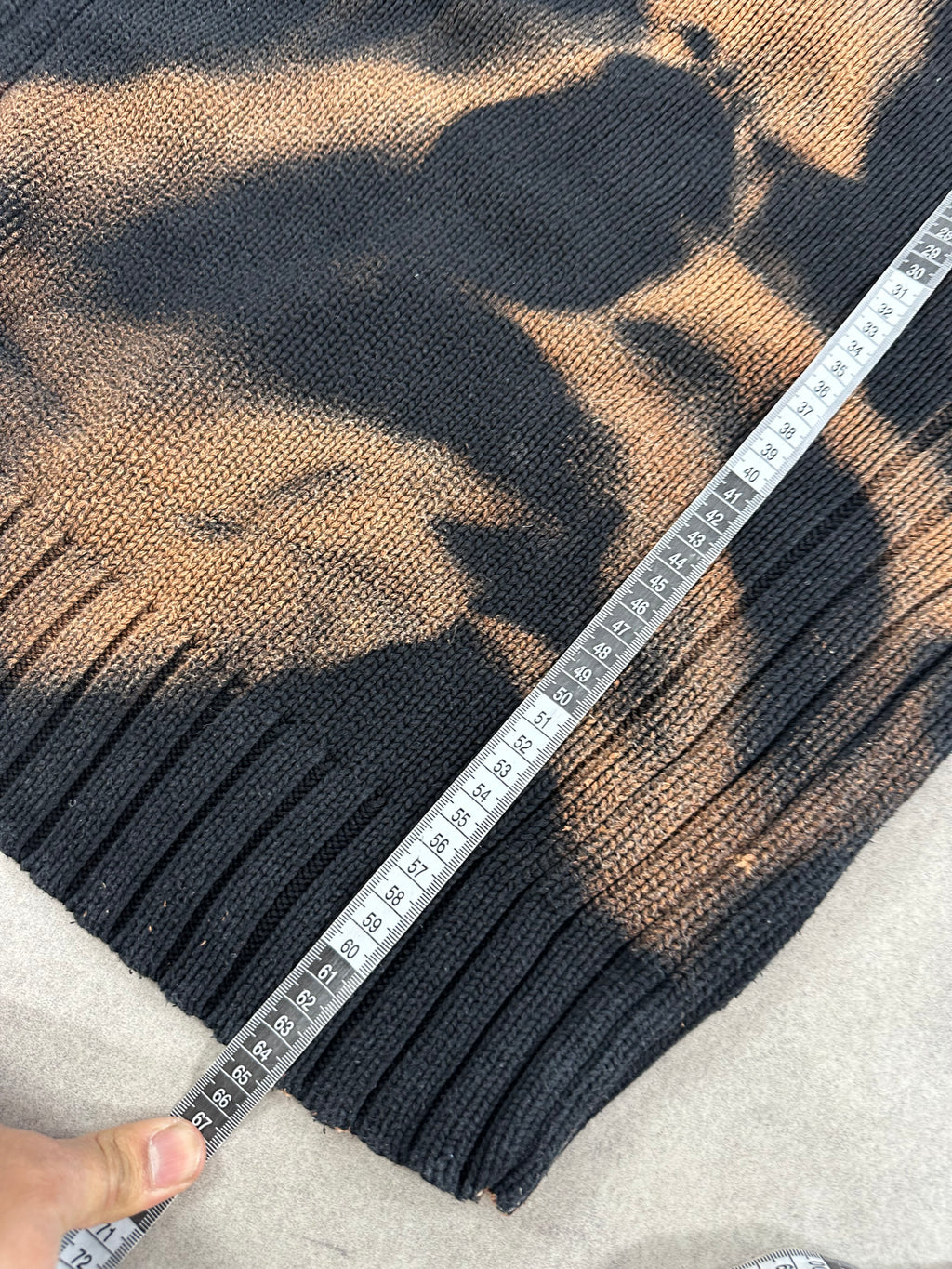 Mid zip asymmetrical knitted sweater custom (M)