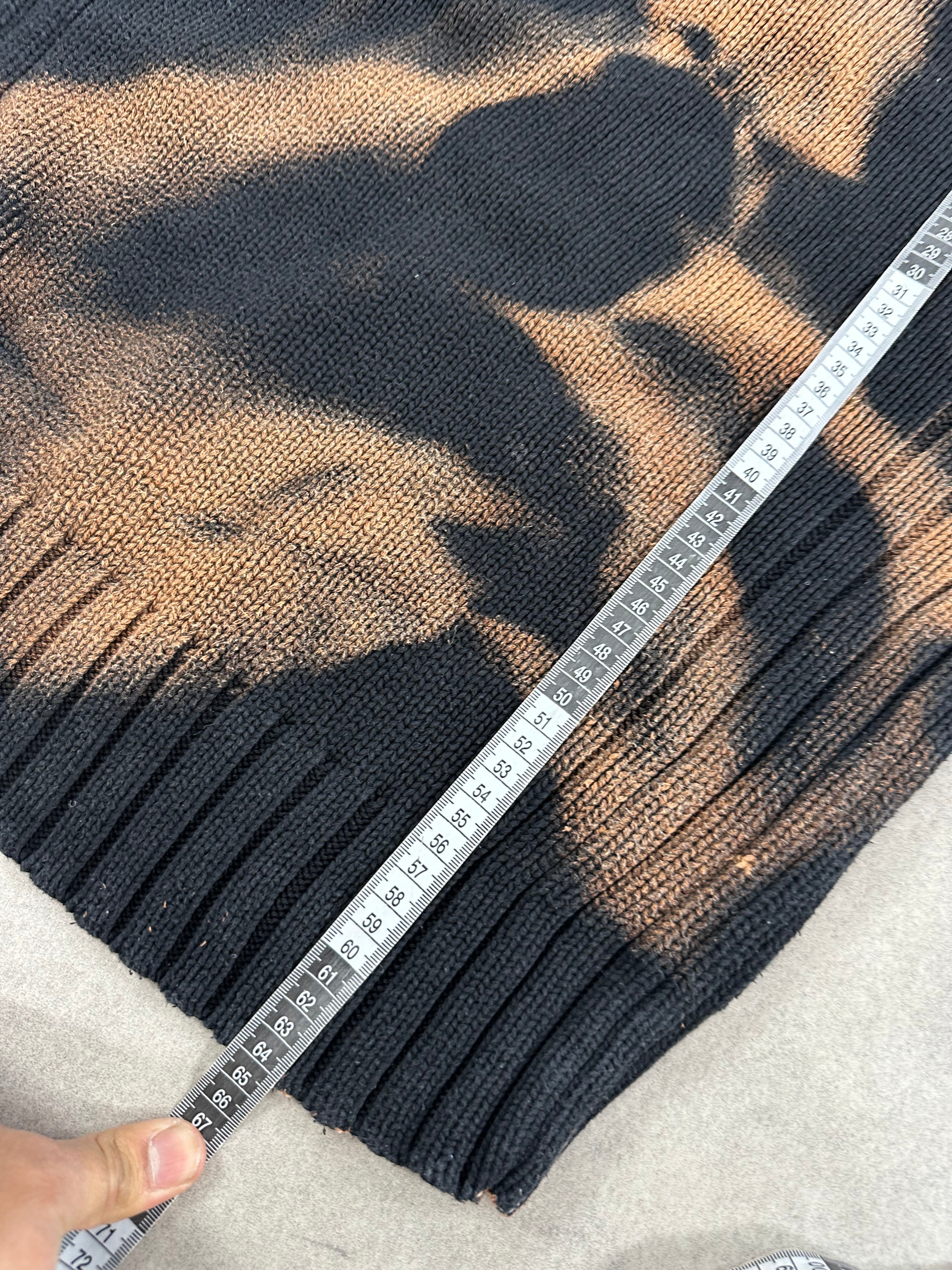Mid zip asymmetrical knitted sweater custom (M)