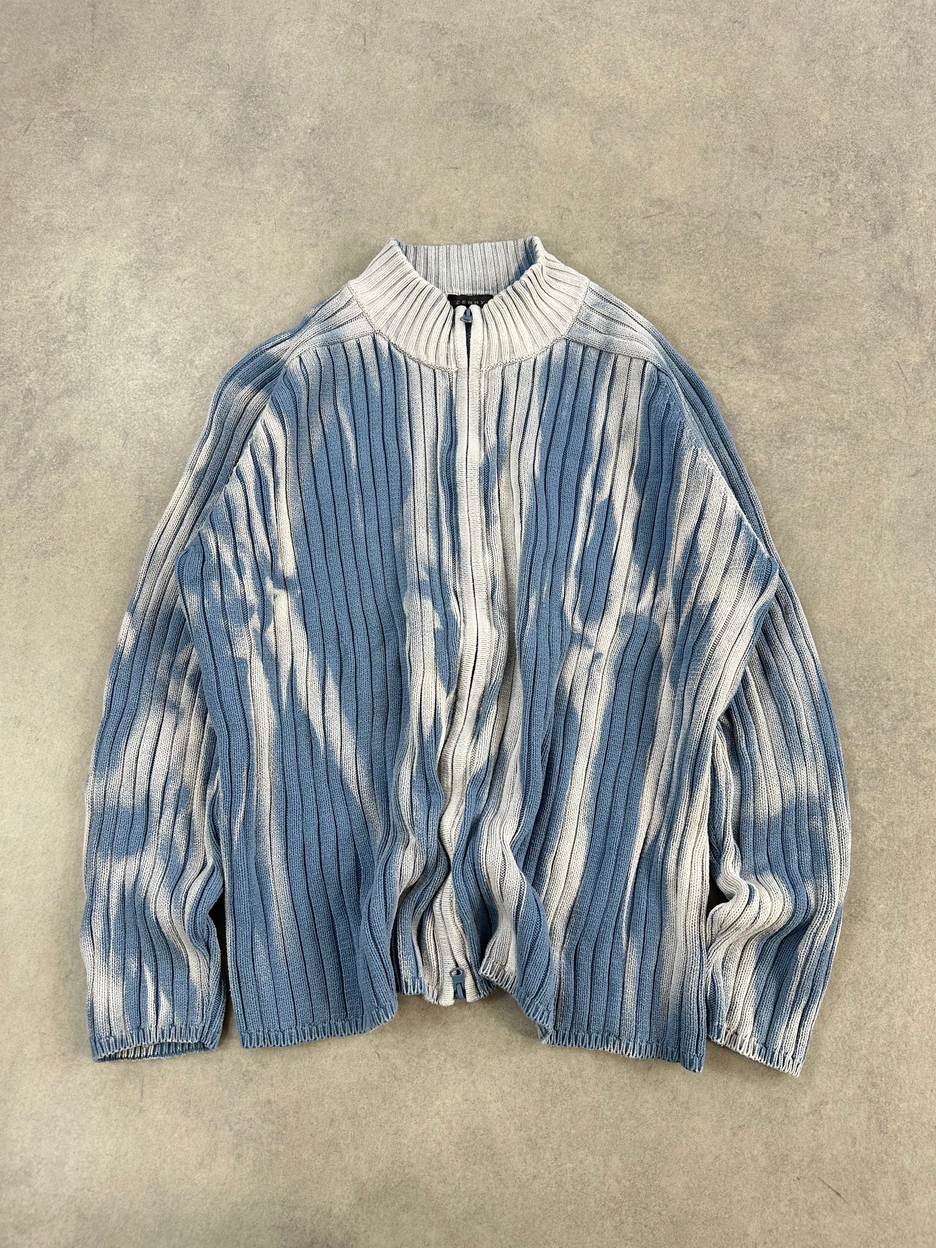 Full zip knitted sweater custom y2k (XL)