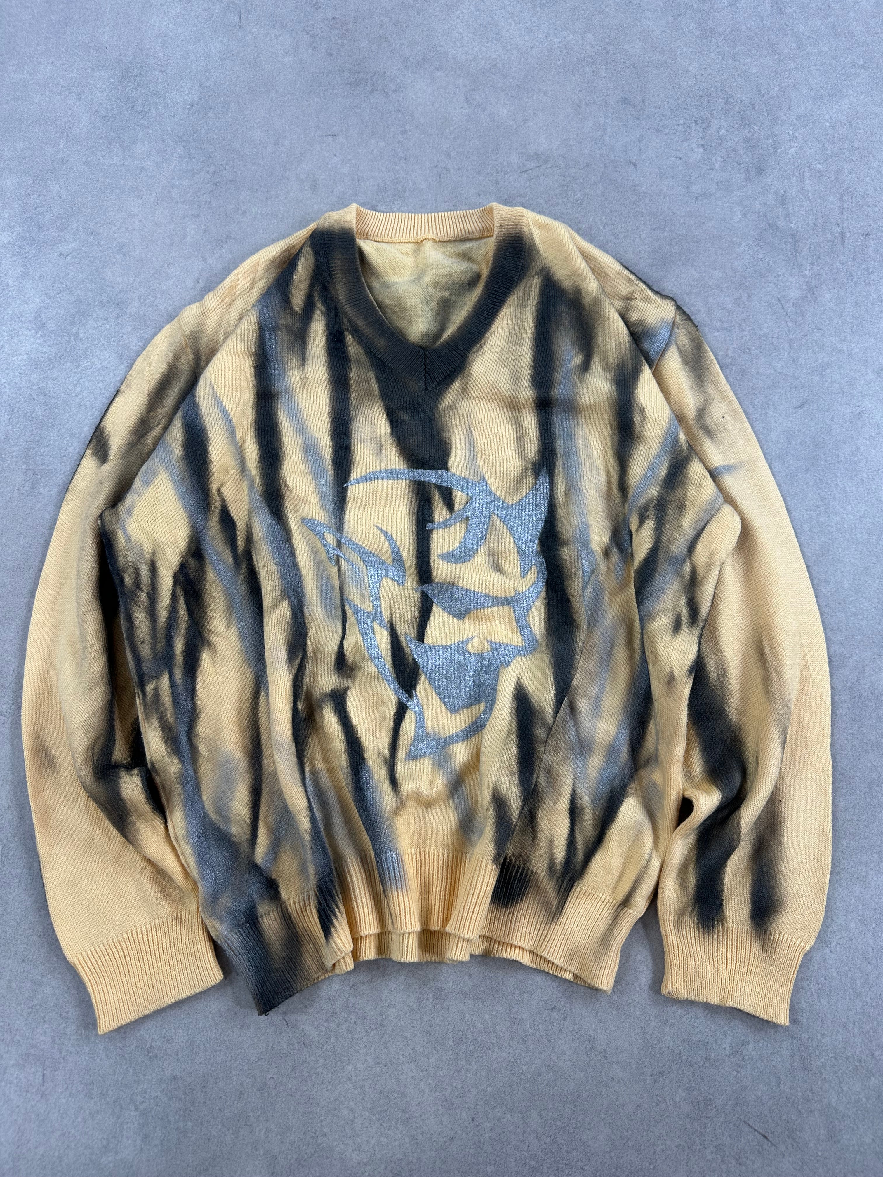 Y2k custom sweater knitted (M)