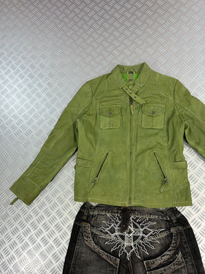 Leather Bomber Jacket Vintage Suede 90s Boxy Fit