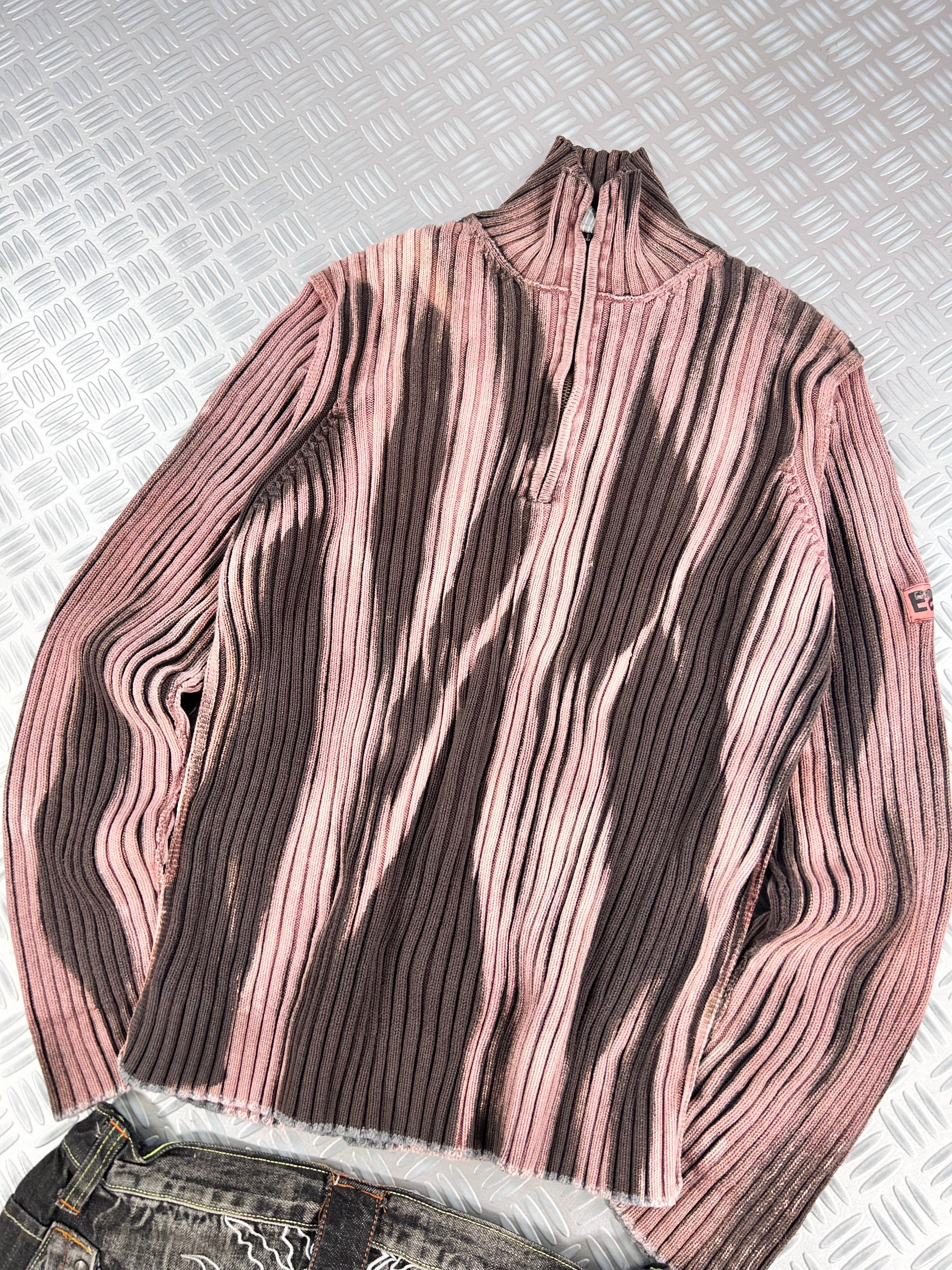 Knitted sweater handmade full zip (L)
