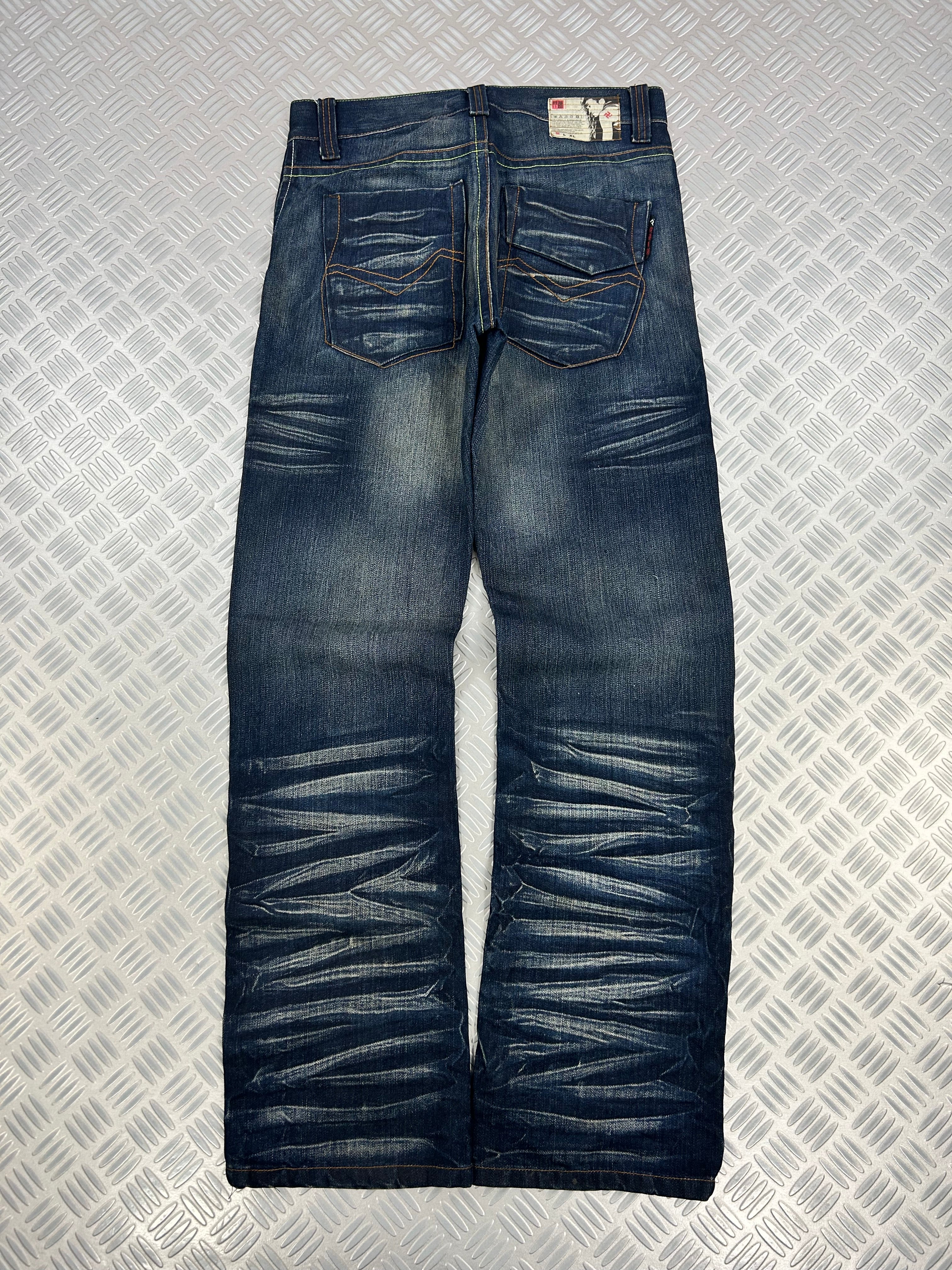 Y2K Japanese jeans faded stone washed vintage (M)