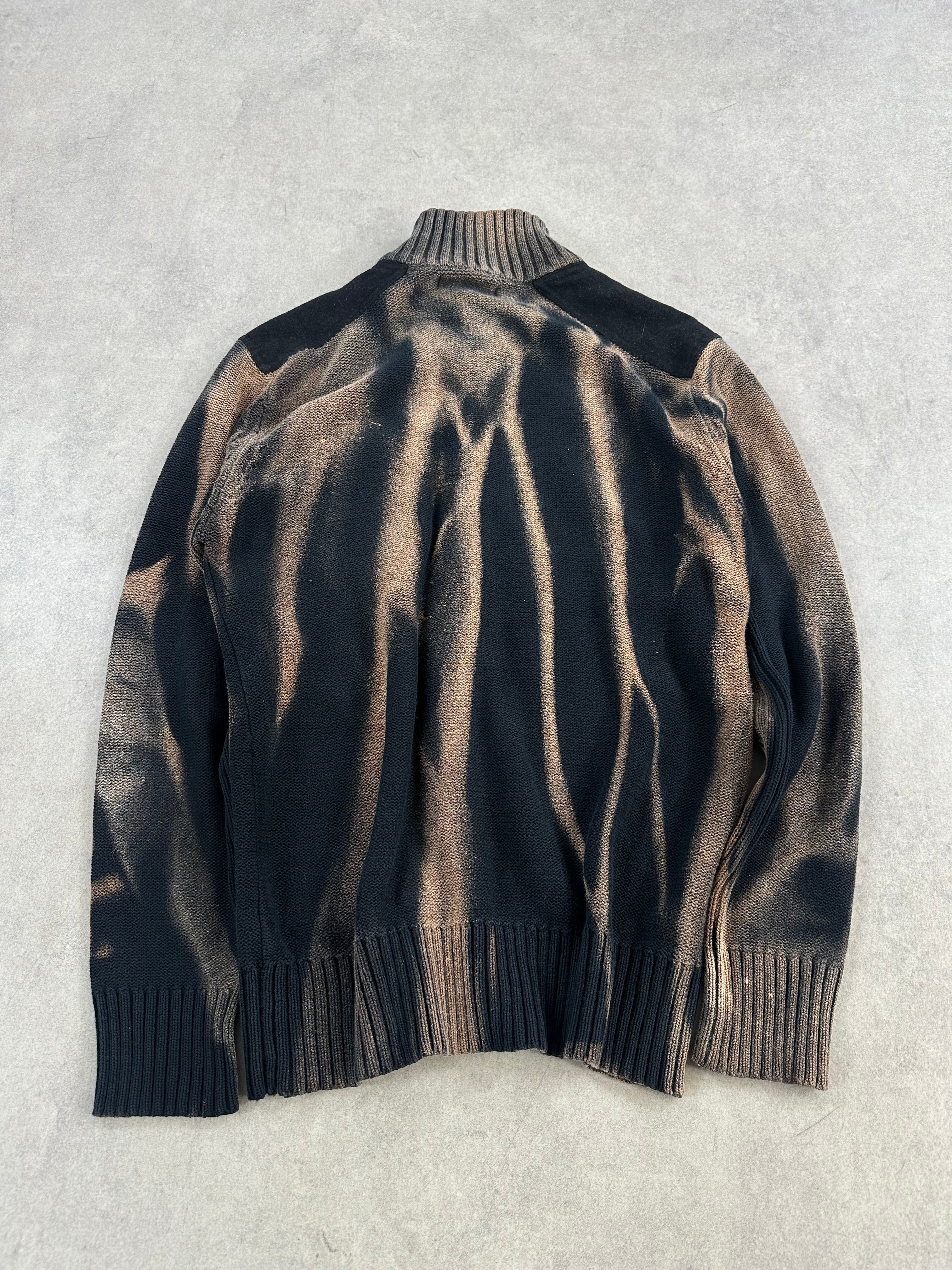Full zip knitted sweater vintage custom (XL)