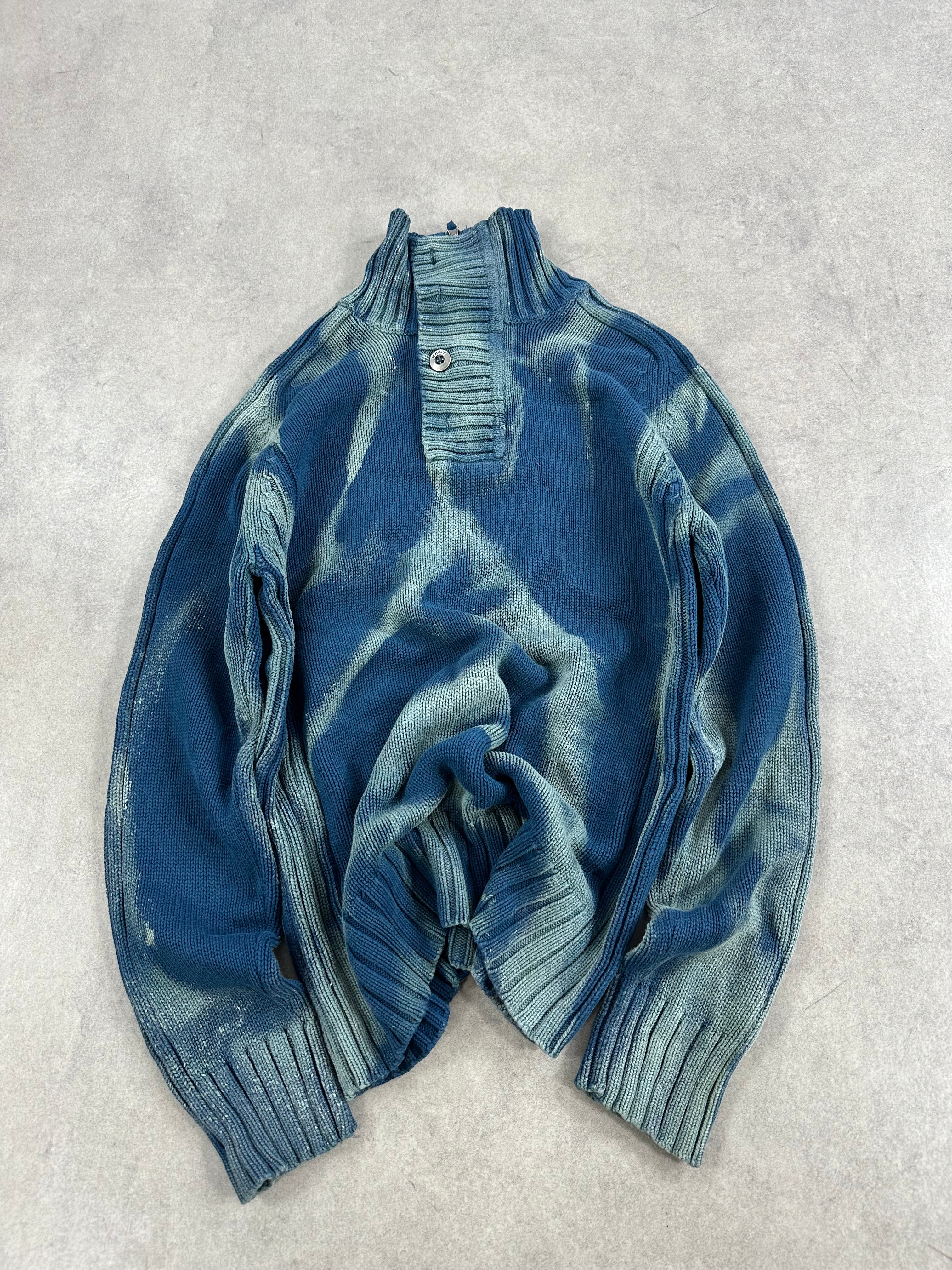 Mid zip knitted sweater custom y2k (XL)