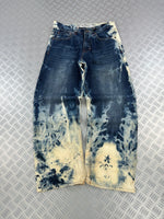 Avirex baggy jeans handmade acid washed ( L)
