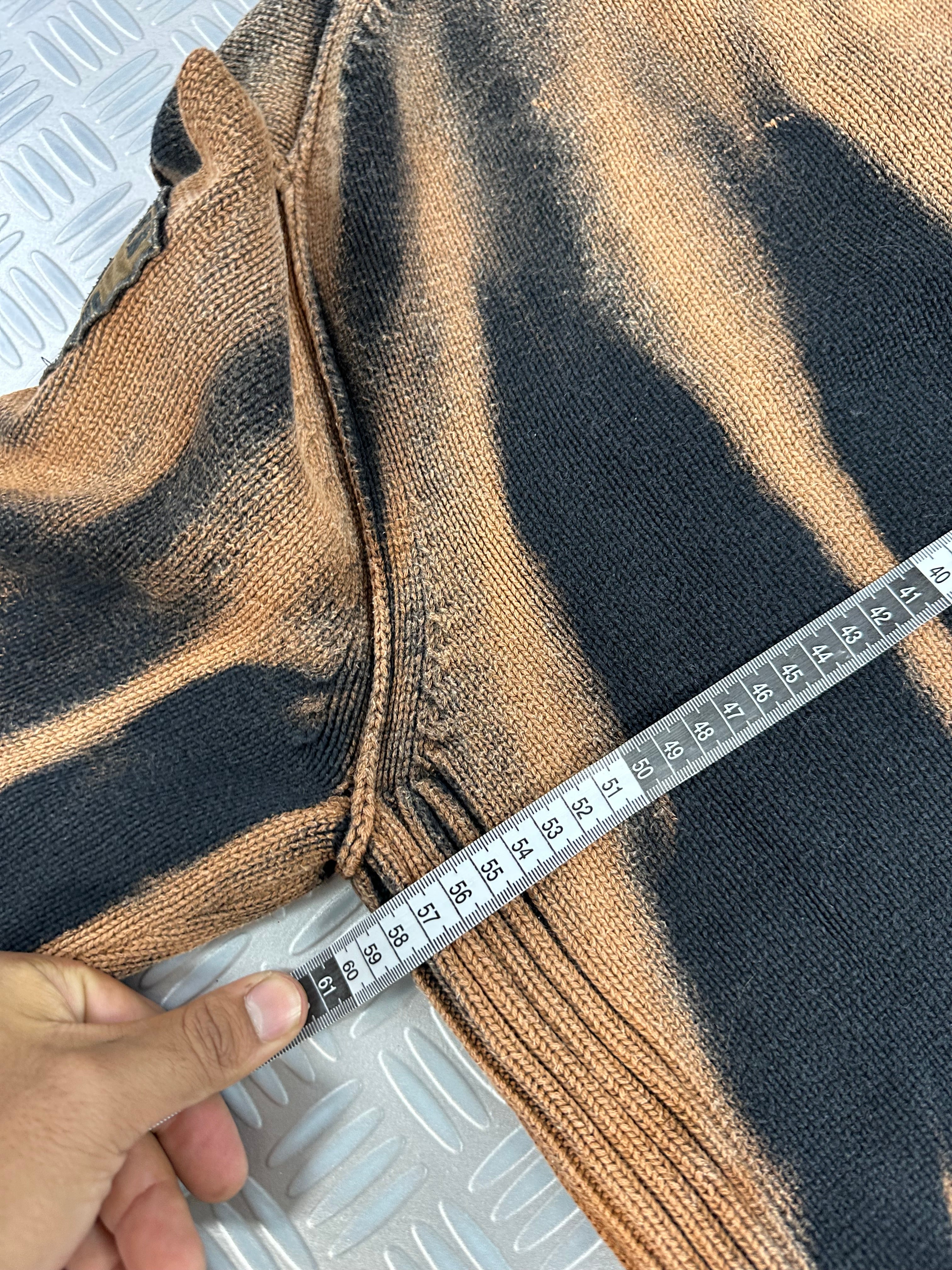 Handmade mid zip knitted sweater ( XL)