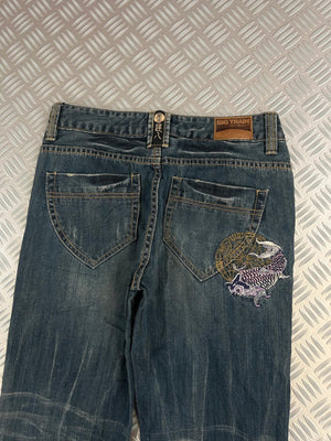 Vintage Big Train y2k Faded Electric Hip Hop Japanese Jeans 90s