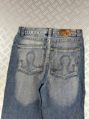 Vintage Dragon Tribal Japanese Y2K Baggy Hip Hop Jeans 90s