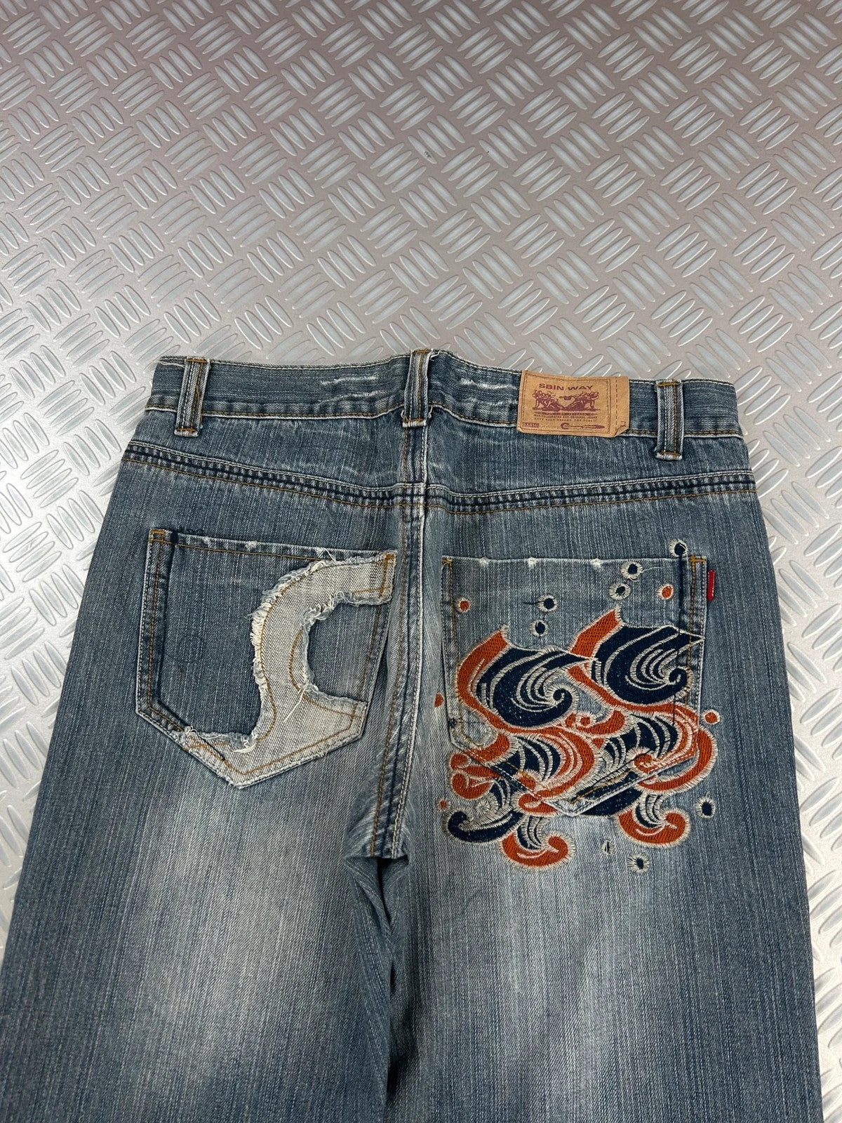 Vintage Tribal y2k Hip Hop Denim Baggy jeans 90s style