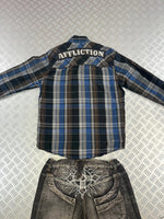 Vintage Affliction Tribal Hip Hop Embroidered y2k Shirt 90s