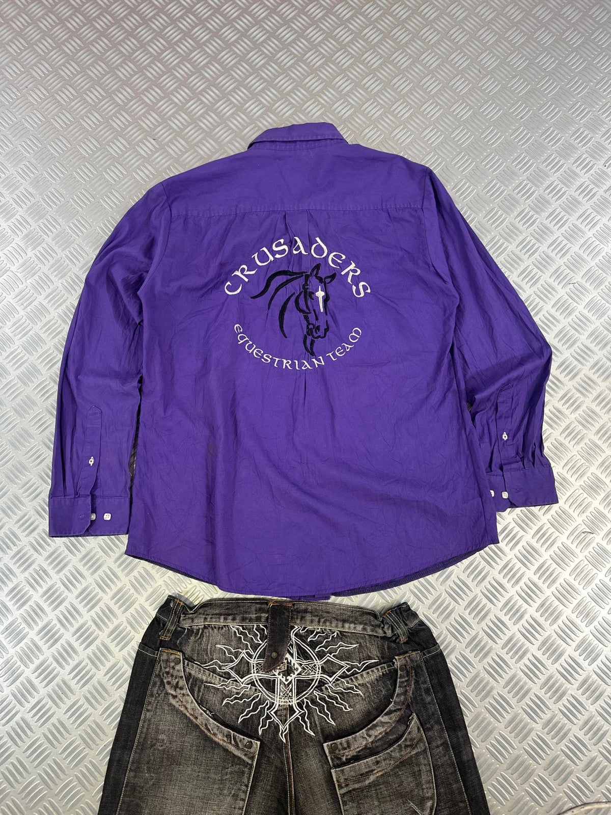 Vintage Tribal Cross Y2K Hip Hop Shirt 90s style affliction rare