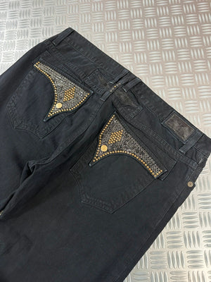 Vintage Black Robin’s Jeans Y2K Flared Jeans 2000s rare piece