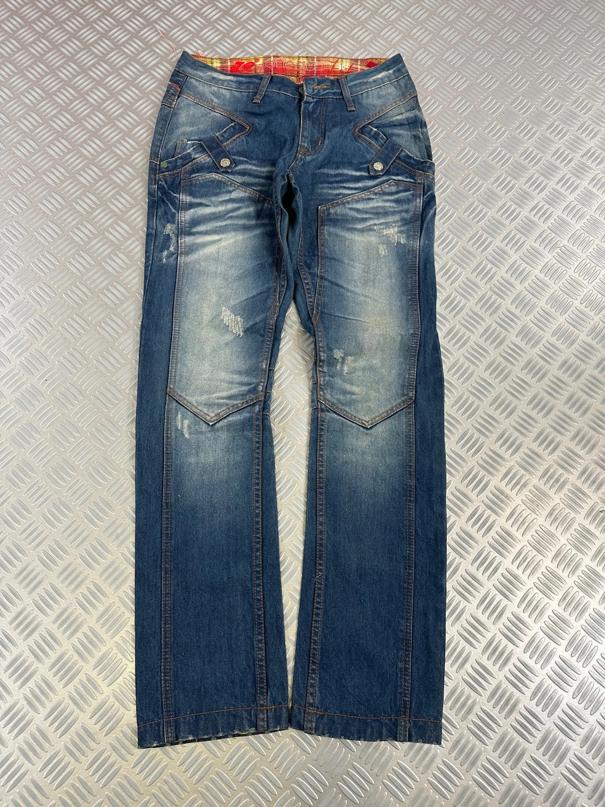 Vintage Double Waist Y2K Japanese Hip Hop Jeans 2000s style