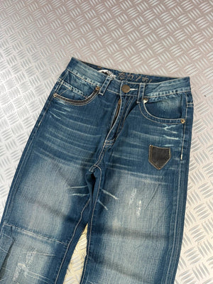 Vintage Big Train Y2k Japanese Faded Leather Jeans 90s style rare piece