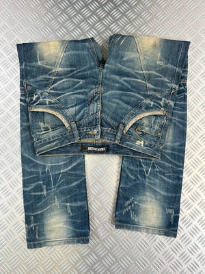Vintage Faded Flared Rare Y2K Japanese Jeans 2000s