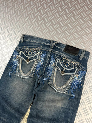 Vintage Flared Y2K Boot cut Faded Japanese jeans 90s