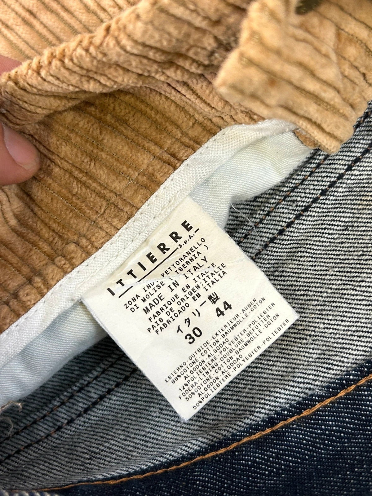 Vintage Dolce & Gabbana Velour Double Knee Jeans 90s rare