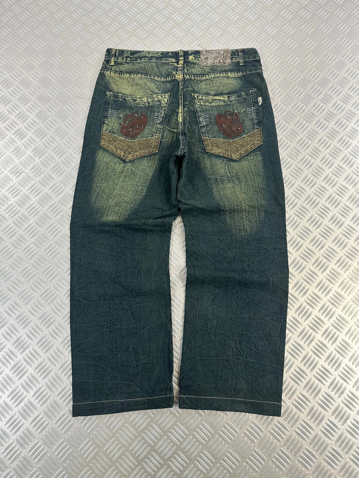 Vintage Faded y2k Baggy Hip Hop Jeans Tribal 00s
