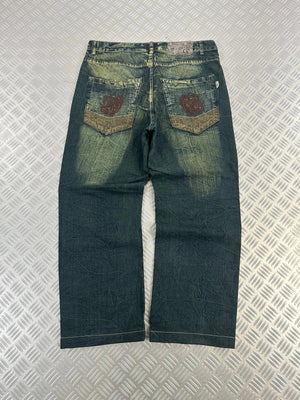 Vintage Faded y2k Baggy Hip Hop Jeans Tribal 00s