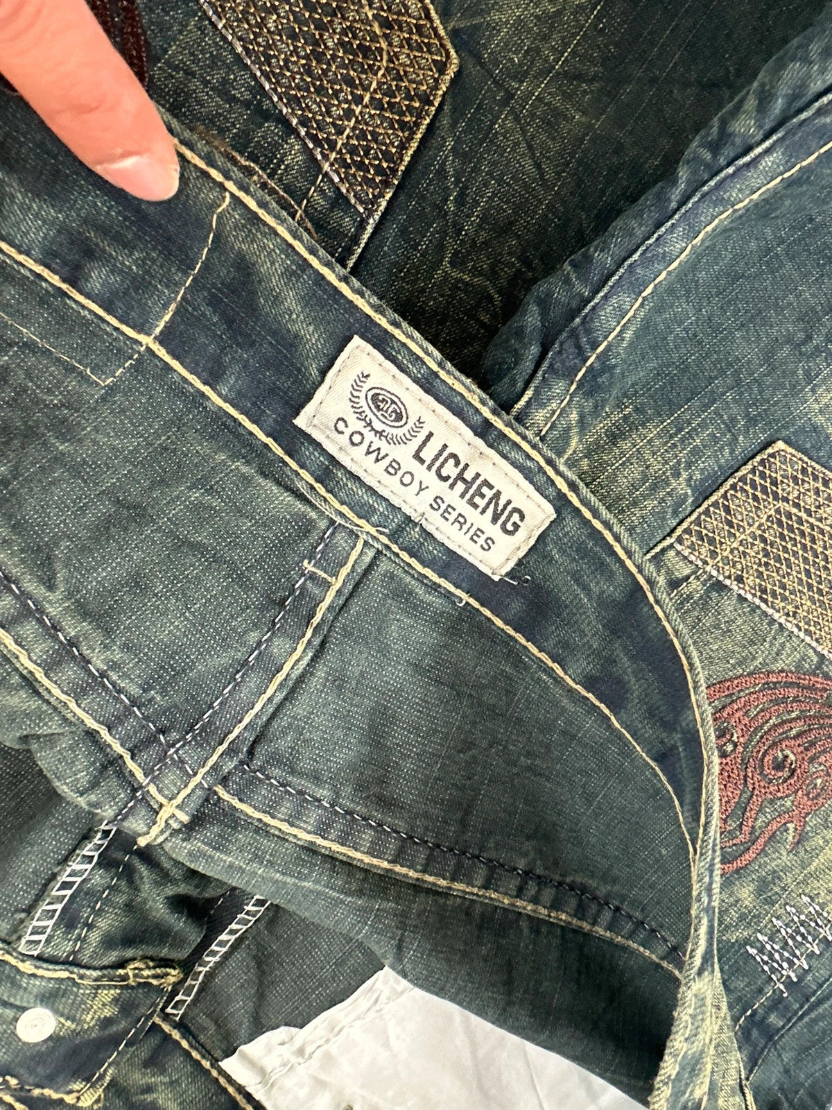Vintage Faded y2k Baggy Hip Hop Jeans Tribal 00s