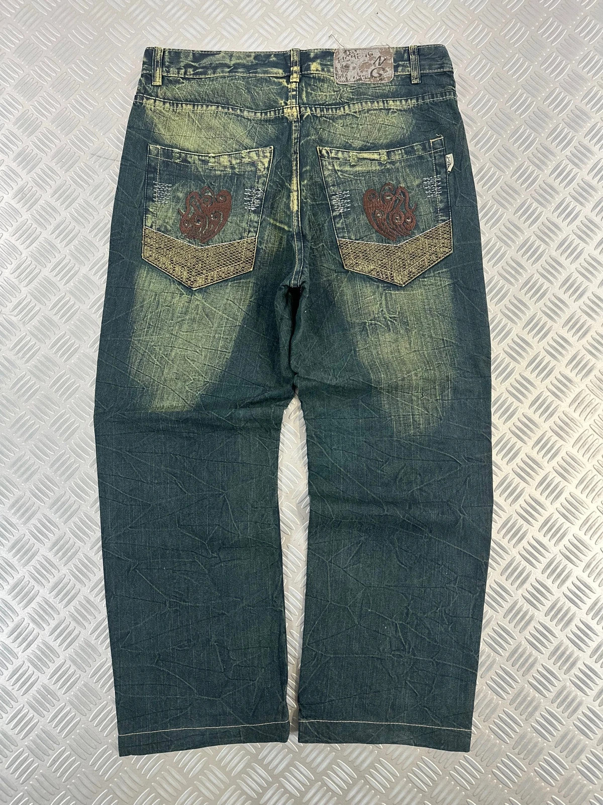 Vintage Faded y2k Baggy Hip Hop Jeans Tribal 00s