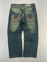 Vintage Faded y2k Baggy Hip Hop Jeans Tribal 00s
