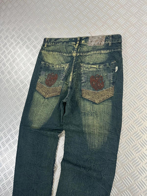 Vintage Faded y2k Baggy Hip Hop Jeans Tribal 00s