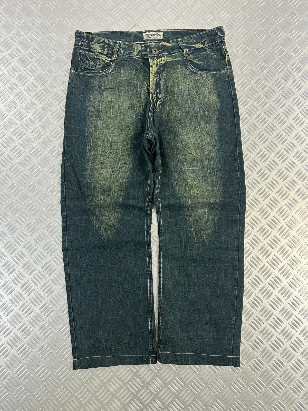 Vintage Faded y2k Baggy Hip Hop Jeans Tribal 00s