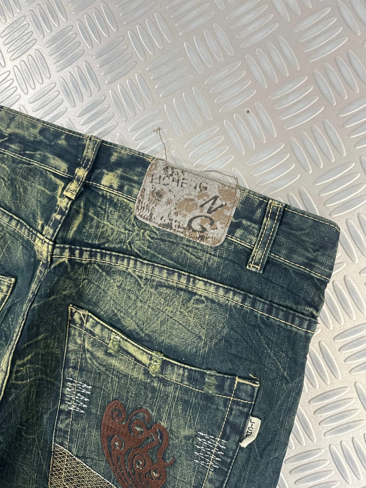 Vintage Faded y2k Baggy Hip Hop Jeans Tribal 00s