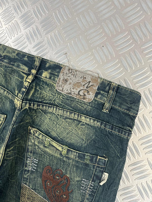 Vintage Faded y2k Baggy Hip Hop Jeans Tribal 00s