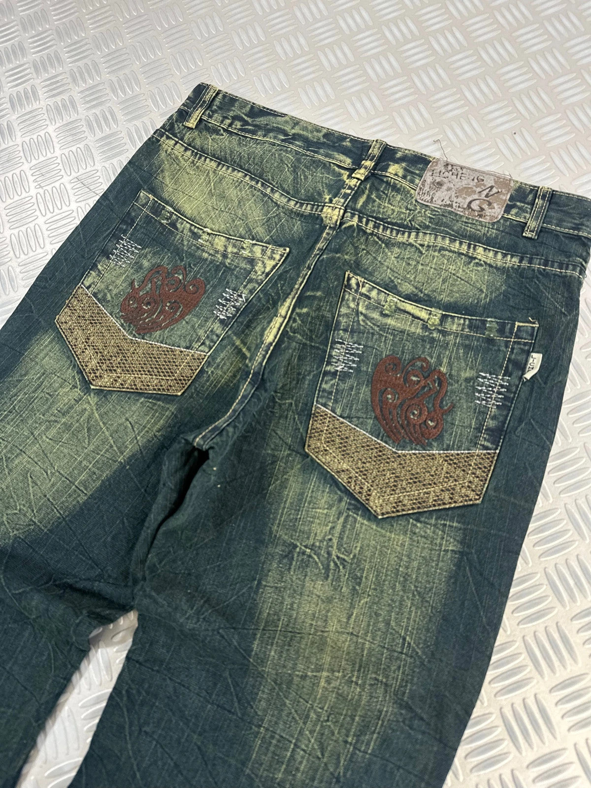 Vintage Faded y2k Baggy Hip Hop Jeans Tribal 00s