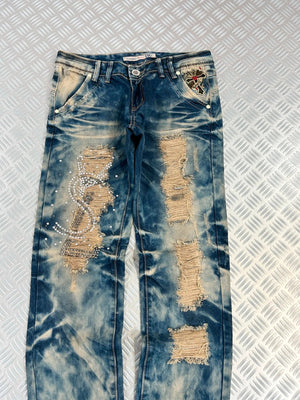 Vintage Flared Y2K Japanese Jeans Faded style 2000s rare opium piece
