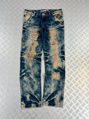 Vintage Flared Y2K Japanese Jeans Faded style 2000s rare opium piece