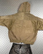 Y2k bomber Hooded full zip Up Jacket Carhartt boxy fit courdoy 2000s handmade
