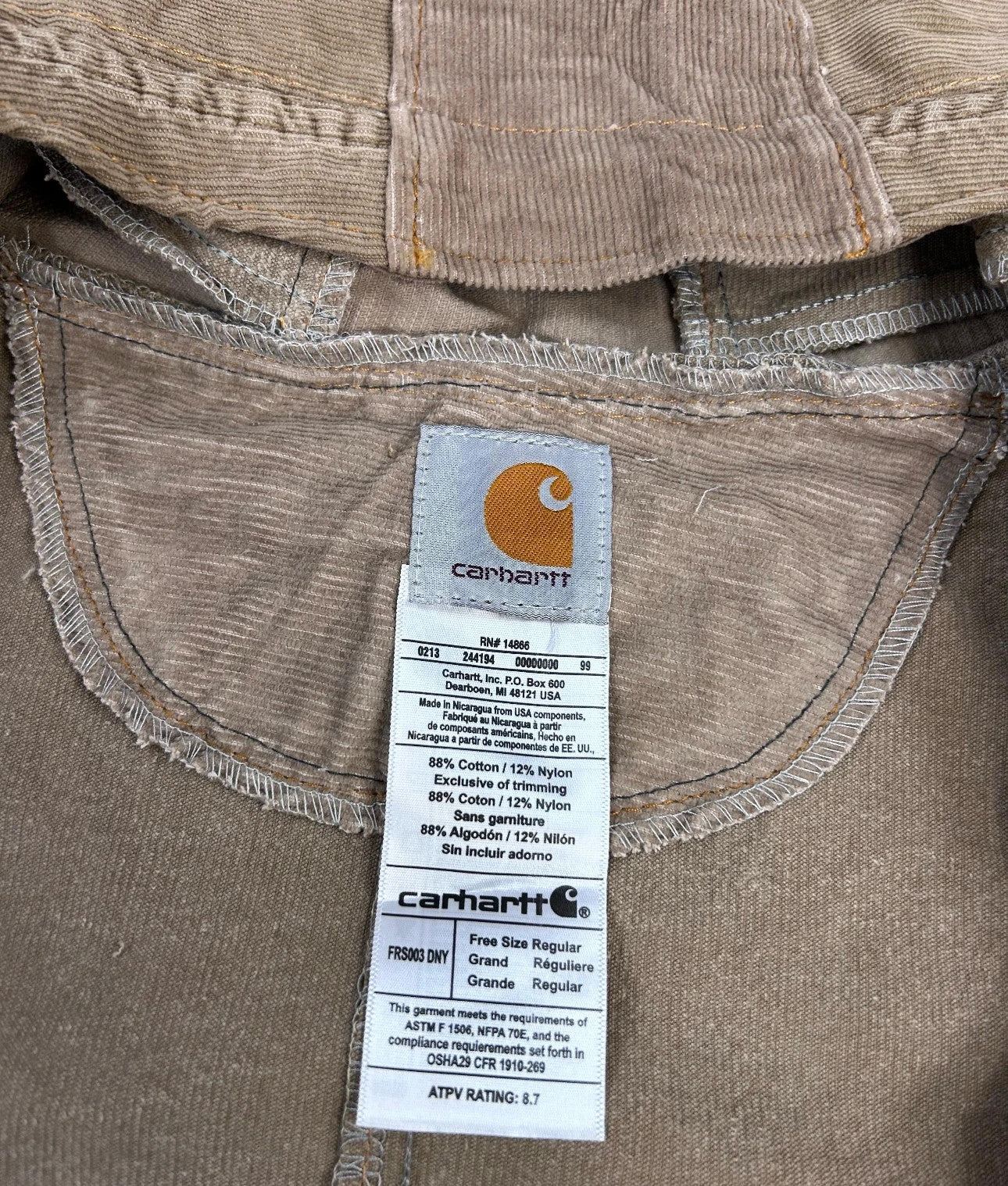 Y2k bomber Hooded full zip Up Jacket Carhartt courdoy boxy fit 2000s handmade