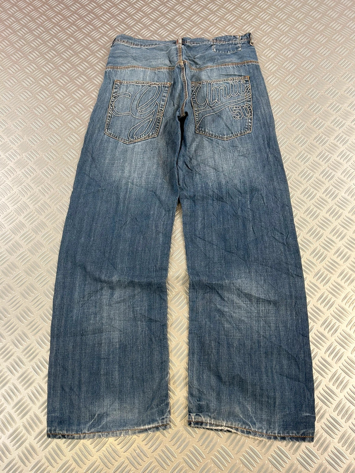 Vintage G-Unit Embroidered Tribal Hip Hop Denim Baggy Jeans 2000s style