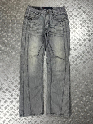 Vintage Y2k Flared Faded Japanese Jeans 90s rare
