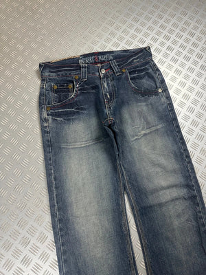 Vintage Oniarai Y2k Flared Japanese Jeans 2000s