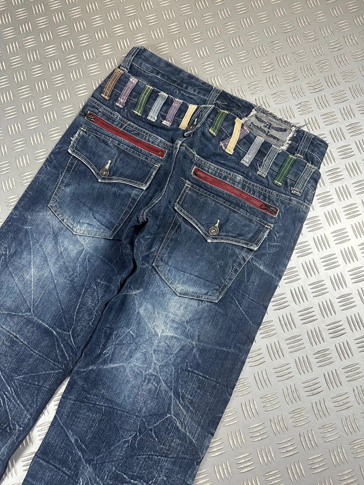 Vintage Flared y2k Faded Japanese Hip Hop Jeans double Knee 2000s rare
