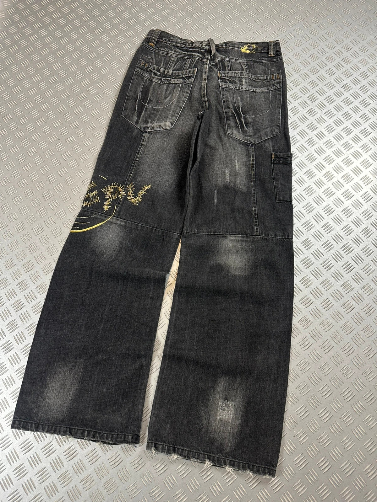 Vintage Hip Hop Tribal Embroidered y2k Baggy jeans 00s