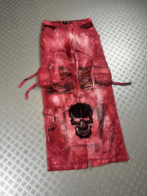 Vintage Flared Skull y2k Hip Hop Cargo Jeans 2000s