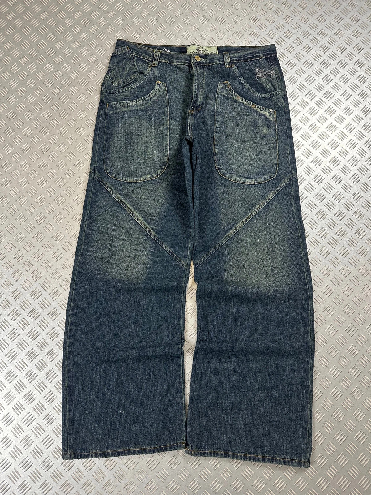 Vintage Tribal y2k Hip Hop Ultra Baggy Jeans 2000s rare piece