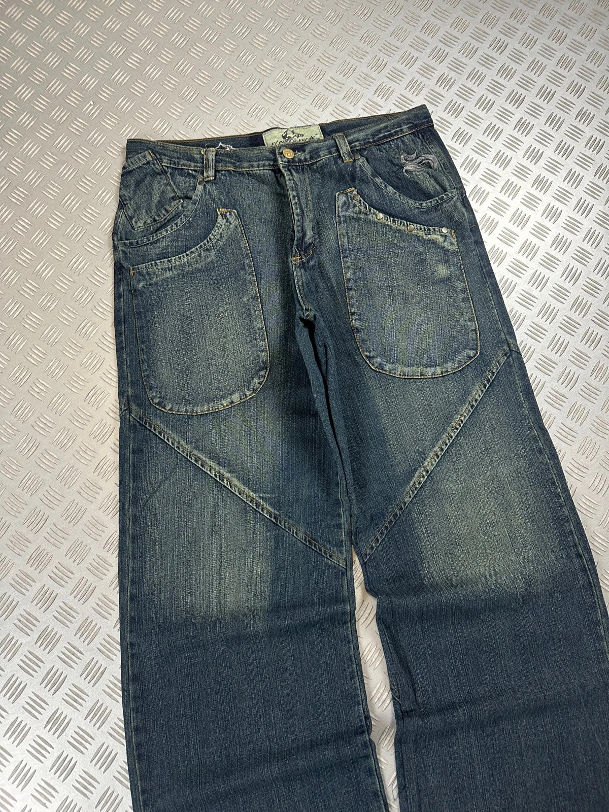 Vintage Tribal y2k Hip Hop Ultra Baggy Jeans 2000s rare piece