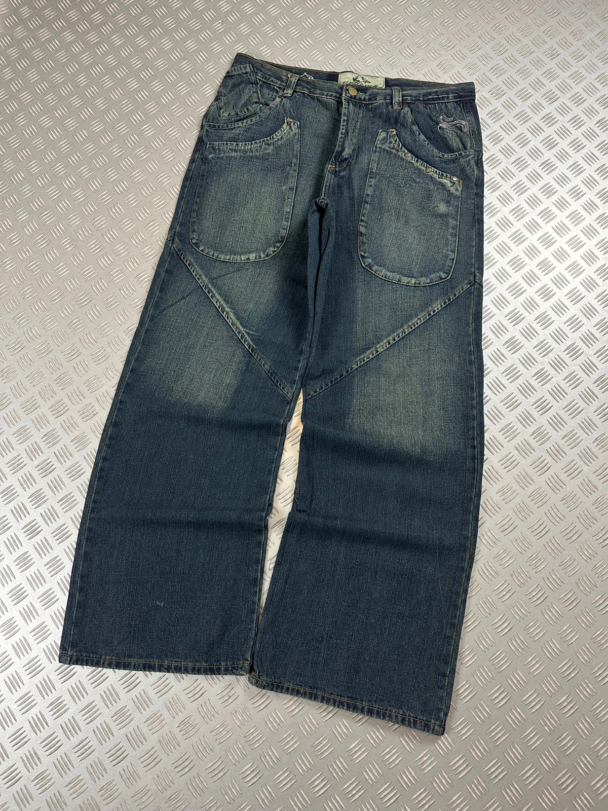 Vintage Tribal y2k Hip Hop Ultra Baggy Jeans 2000s rare piece