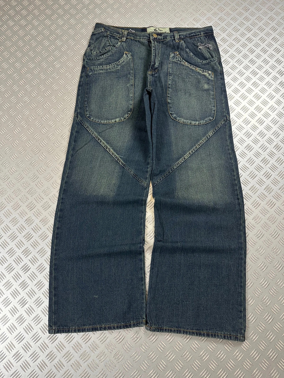 Vintage Tribal y2k Hip Hop Ultra Baggy Jeans 2000s rare piece