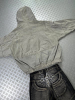 Y2k bomber Hooded full zip Up Jacket Carhartt boxy fit 2000s Handmade
