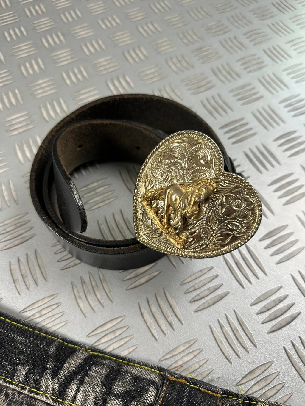 Vintage y2k leather belt 2000s rare