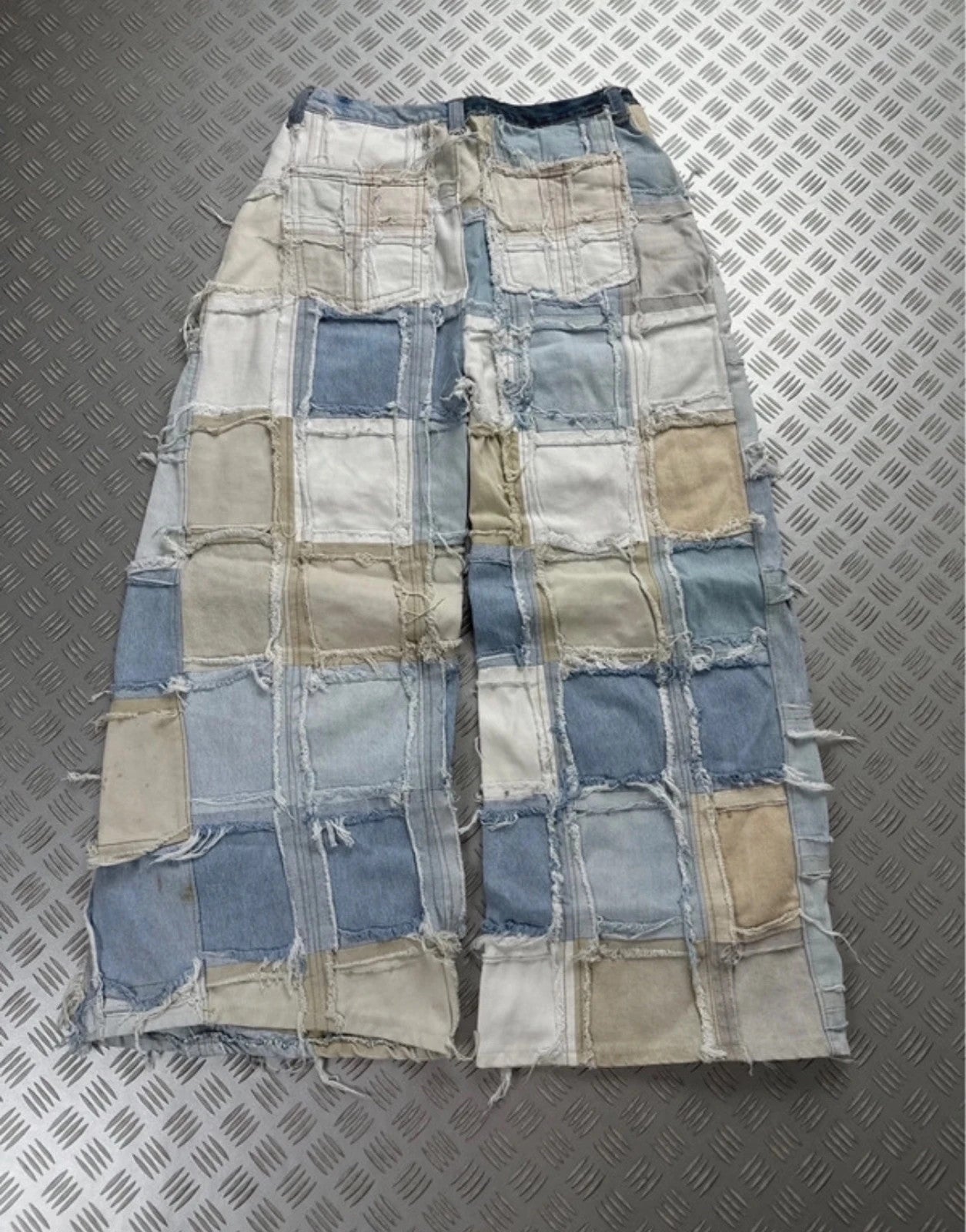 Vintage y2k Hip Hop Denim patchwork emo Baggy jeans 2000s rare piece