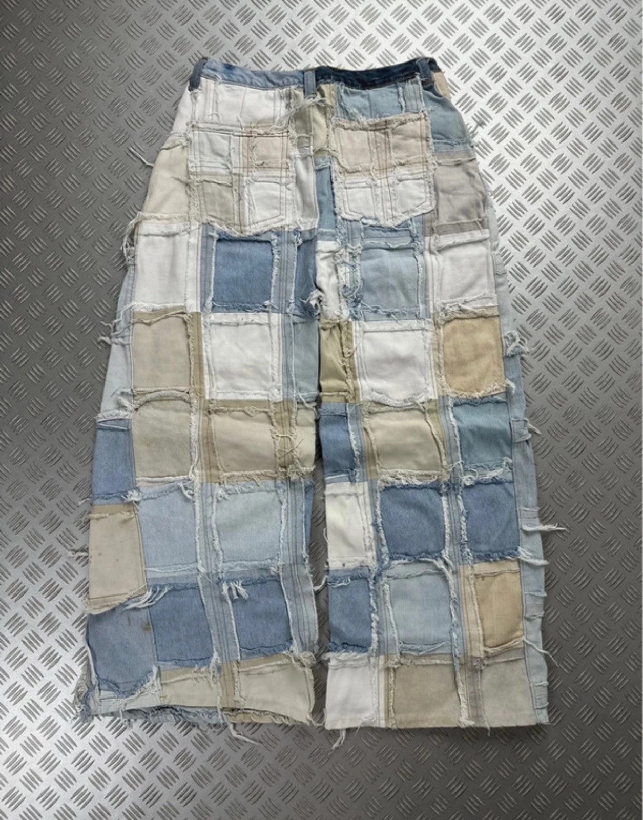 Vintage y2k Hip Hop Denim patchwork emo Baggy jeans 2000s rare piece
